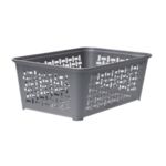 Koszyk plastikowy Sierra 24,5 x 14,5 cm srebrny