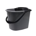 Wiadro z wyciskaczem Basic 12 l szary