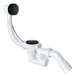 Syfon wannowy z automatycznym korkiem czarny odejście obrotowe fi40/50