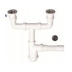 Syfon zlewozmywakowy 2-komorowy sitko metalowe odpływ fi 50 XLEO