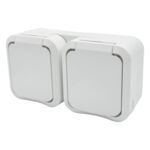 Gniazdo podwójne aqua pro IP55 białe