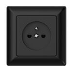 Gniazdo pojedyncze z uziemieniem varia czarne