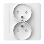 Gniazdo podwójne z uziemieniem silva białe