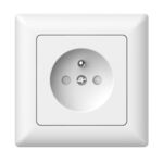 Gniazdo pojedyncze z uziemieniem varia białe