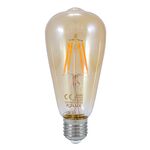Żarówka dekoracyjna Vintage LED Filament Amber ST64 E27 WW 2000K 320 lm Sanico