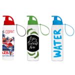 Butelka plastikowa SPORT 750 ml z uchwytem mix wzorów