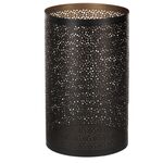 Lampion indyjski Patna M metalowy 12,5 x 18 cm czarno-złoty