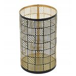 Lampion indyjski Agra M metalowy 12,5 x 18 cm czarno-złoty