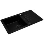 Zlew ANDROS 77 x 45 cm + bateria Lungo czarny mat Maidsink