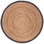 Dywan Wicker okrągły 140 cm brązowo-czarny