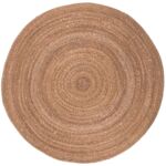 Dywan okrągły Wicker naturalny okrągły 140 cm brązowy