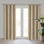 Zasłona gotowa Nerisa 140 x 250 cm przelotki beżowy