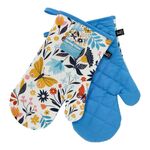Komplet rękawic kuchennych bawełnianych Spring Time 19 x 30 cm niebieski