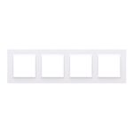 Ramka poczwórna uniwersalna poziom i pion biała SIMON10