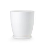 Doniczka klasik wysoki 2 biały struktura 16,5 x 17 cm