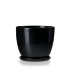 Doniczka klasik 2 czarny połysk 16 x 12 cm