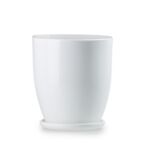 Doniczka klasik wysoki 1 biały połysk 13,5 x 14,5 cm