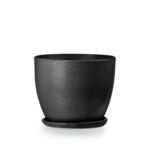 Doniczka klasik 2 czarny struktura 16 x 12 cm