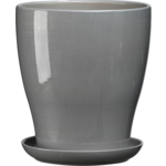 Doniczka ceramiczna z podstawką laura 21 x 21 cm brąz połysk symbol 1042