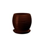 Doniczka ceramiczna z podstawką naomi 17,5 x 13,5 cm brąz połysk symbol 1011