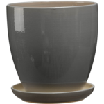 Doniczka ceramiczna z podstawką klasyczna 22 x 21 cm brąz mat symbol 948