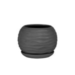 Doniczka ceramiczna z podstawką kula duna 16 x 14 cm grafit mat symbol 2024