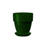 Doniczka ceramiczna z podstawką tina 14 x 13 cm zielony połysk symbol 016