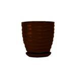 Doniczka ceramiczna z podstawką duna 28 x 25,5 cm brąz połysk symbol 3013