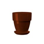 Doniczka ceramiczna z podstawką tina 14 x 13 cm brąz połysk symbol 016