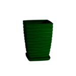 Doniczka ceramiczna z podstawką kwadrat duna 26 x 18 cm zielony połysk symbol 040