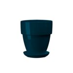 Doniczka ceramiczna z podstawką tina 20 x 18,5 cm antracyt połysk symbol 018