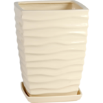 Doniczka ceramiczna z podstawką kwadrat duna 26 x 18 cm bordowy połysk symbol 040