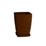 Doniczka ceramiczna z podstawką kwadrat duna 33 x 24 cm brąz połysk symbol 041