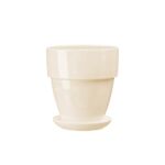 Doniczka ceramiczna z podstawką tina 17 x 16 cm krem połysk symbol 017