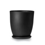 Doniczka klasik wysoki 2 czarny struktura 16,5 x 17 cm