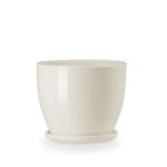 Doniczka klasik 2 krem połysk 16 x 12 cm