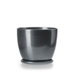 Doniczka klasik 4 szary połysk 21 x 17 cm