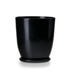 Doniczka klasik wysoki 4 czarny połysk 24,5 hx 26,5 cm