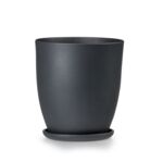 Doniczka klasik wysoki 4 grafit struktura 24,5 x 26,5 cm