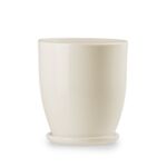 Doniczka klasik wysoki 1 krem połysk 13,5 x 14,5 cm