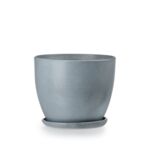 Doniczka klasik 1 biało-szary półmat 13 x 11 cm