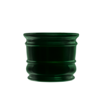 Doniczka ceramiczna z podstawką beczka zielony 14 x 15 cm