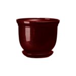 Doniczka ceramiczna z podstawką grecka 11 x 12,5 cm bordowy połysk symbol 644