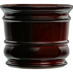 Doniczka ceramiczna z podstawką beczka brąz 14 x 15 cm