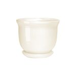 Doniczka ceramiczna z podstawką grecka 11 x 12,5 cm krem połysk symbol 644