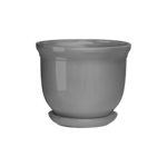 Doniczka ceramiczna z podstawką grecka 11 x 12,5 cm szary połysk symbol 644