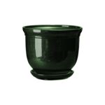 Doniczka ceramiczna z podstawką grecka 20 x 25 cm zielony połysk symbol 641