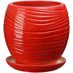 Doniczka ceramiczna z podstawką naomi 26 x 26 cm czerwony połysk symbol 1013