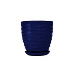 Doniczka ceramiczna z podstawką duna 22 x 21 cm granatowy połysk symbol 3012