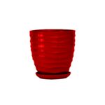 Doniczka ceramiczna z podstawką duna 22 x 21 cm czerwony połysk symbol 3012